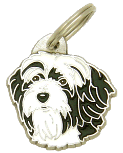 TIBETANSK TERRIER SVART/VIT - pet ID tag, dog ID tags, pet tags, personalized pet tags MjavHov - engraved pet tags online